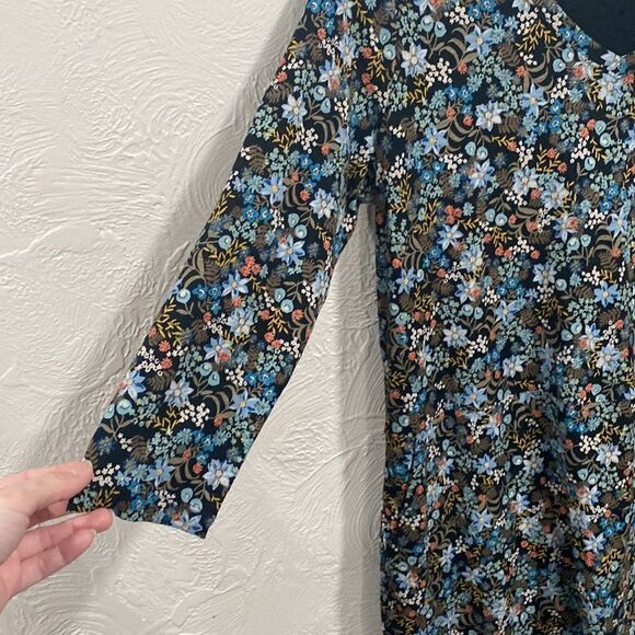 J Jill Floral Modal Blend Colorful Boho Dress Size Small - Picture 3 of 8